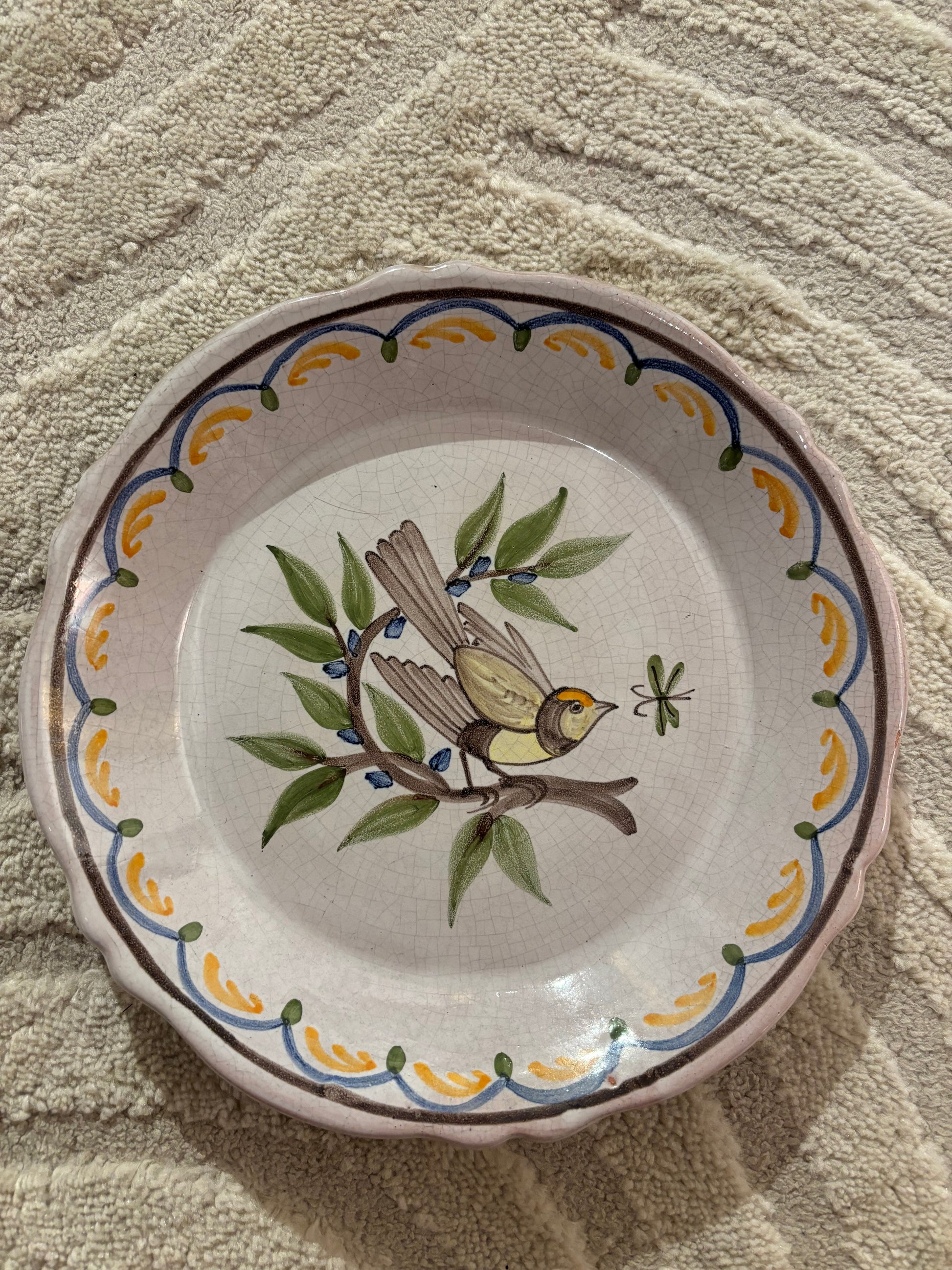 Lot de deux assiettes oiseaux appartement.basile